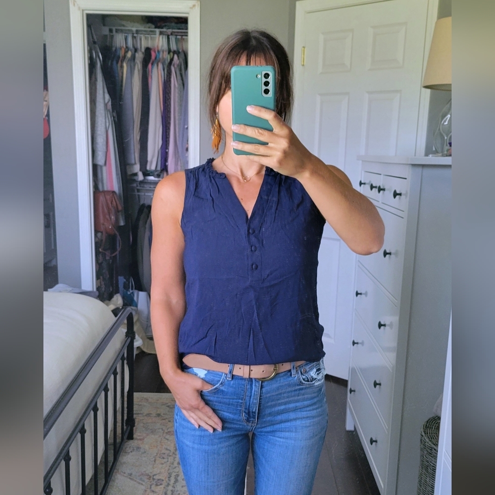 Boden Sleeveless Viscose V Neck Blouse Top